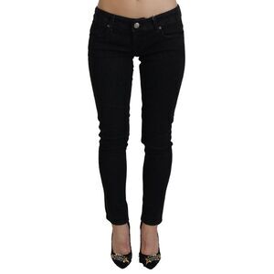 Acht Black Low Waist Slim Fit Cotton Denim Women's Jeans